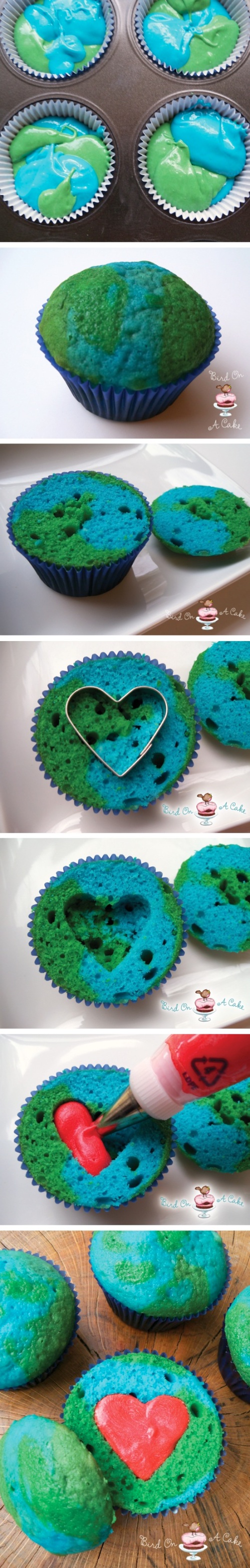 Earth-Day-Cupcakes-Recipe-Cupcakepedia Blue Green Red